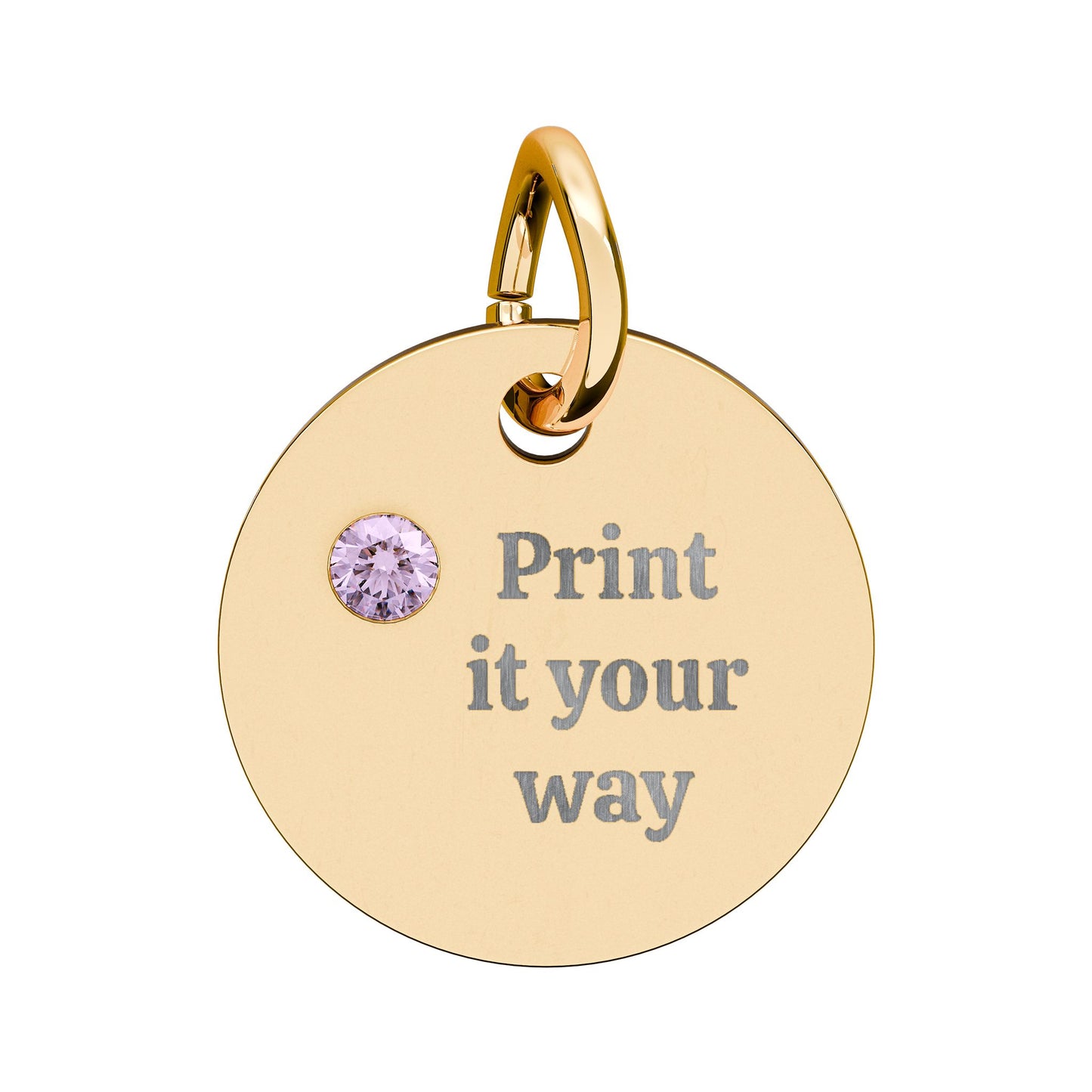Engravable Birthstone Circle Charm