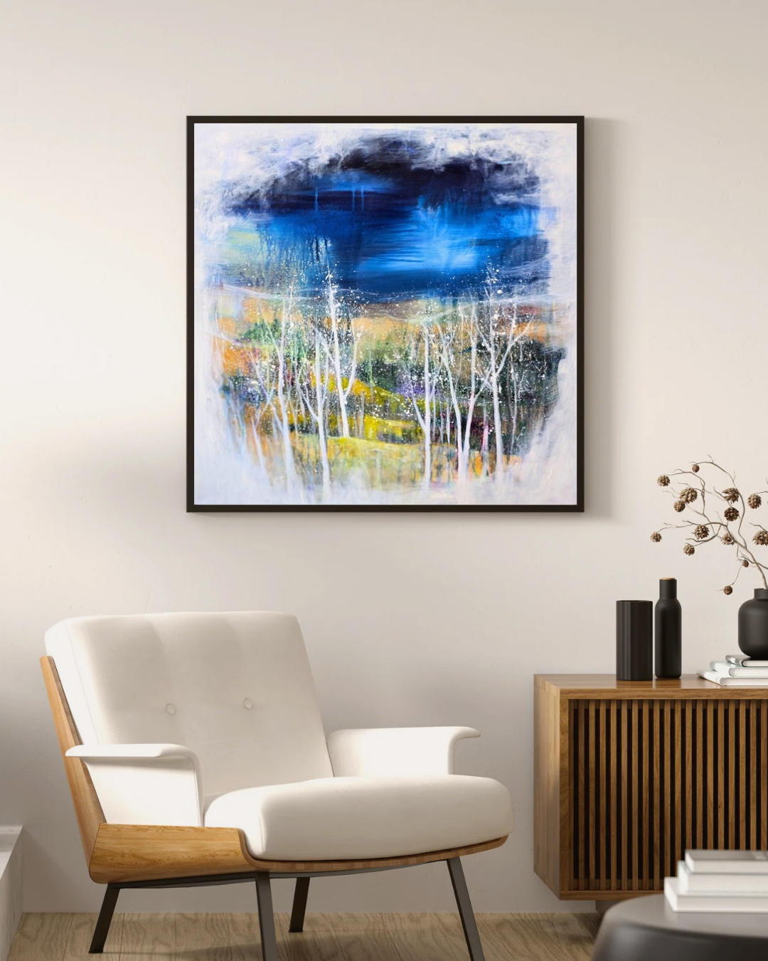 Between Night and Memory Original Abstract Landscape Painting