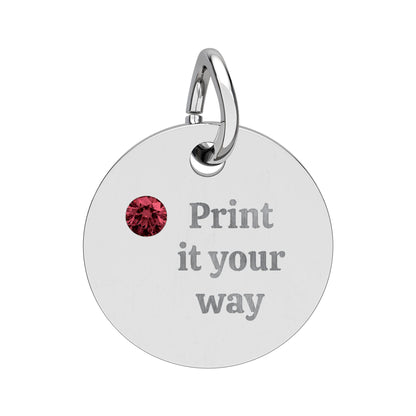 Engravable Birthstone Circle Charm
