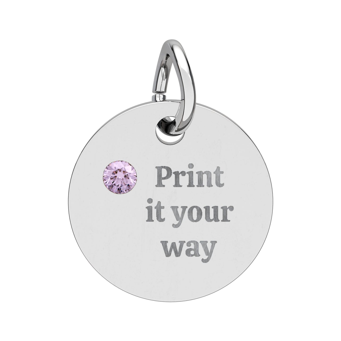 Engravable Birthstone Circle Charm