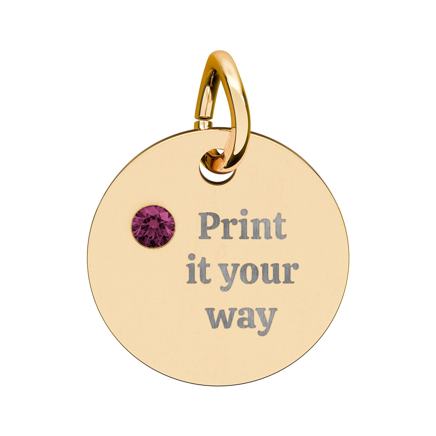 Engravable Birthstone Circle Charm
