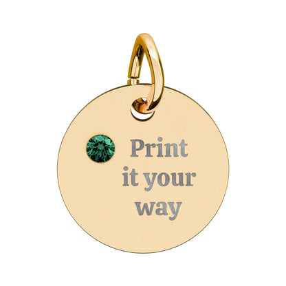 Engravable Birthstone Circle Charm