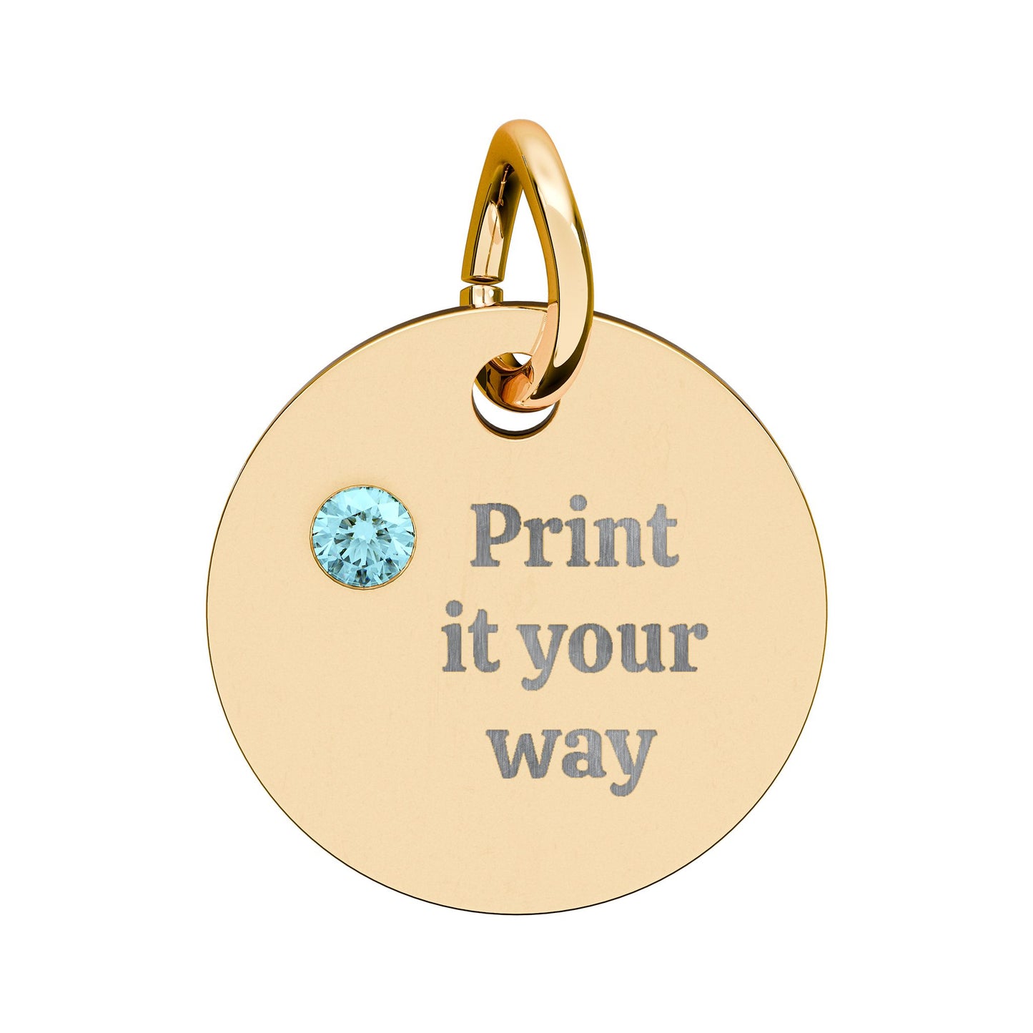 Engravable Birthstone Circle Charm