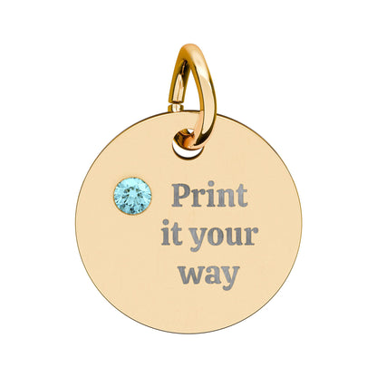 Engravable Birthstone Circle Charm