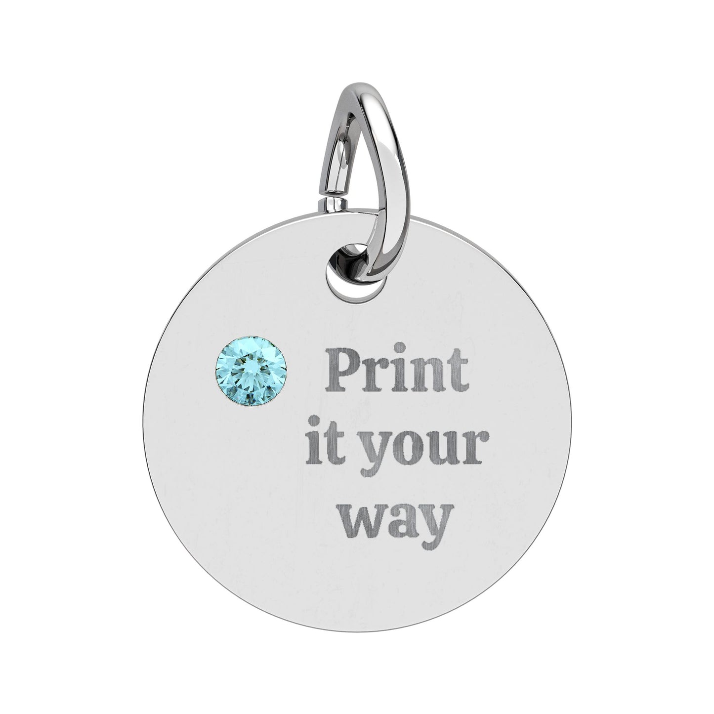 Engravable Birthstone Circle Charm