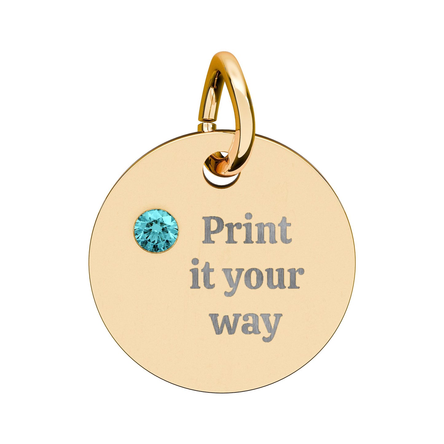 Engravable Birthstone Circle Charm
