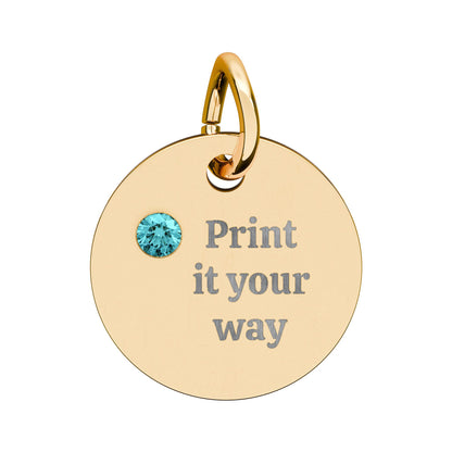 Engravable Birthstone Circle Charm