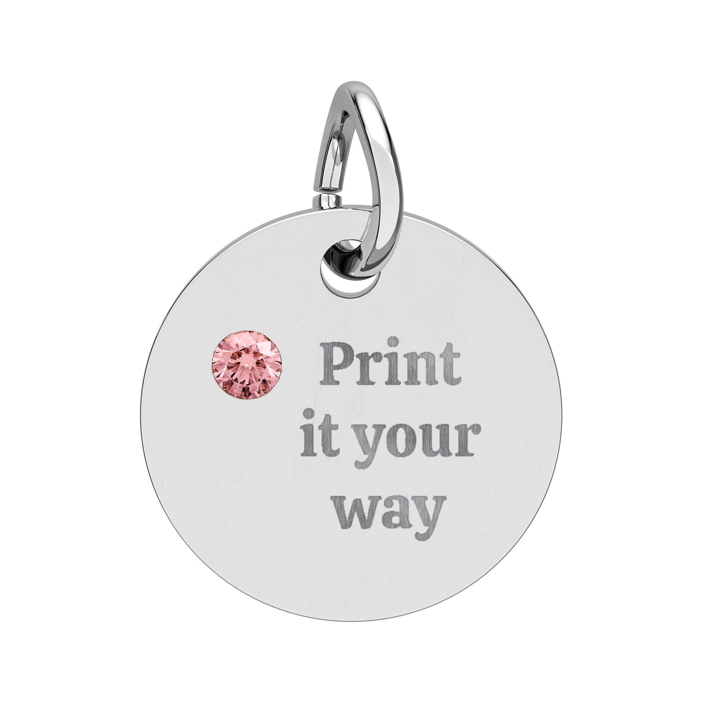 Engravable Birthstone Circle Charm