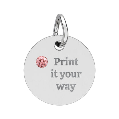 Engravable Birthstone Circle Charm
