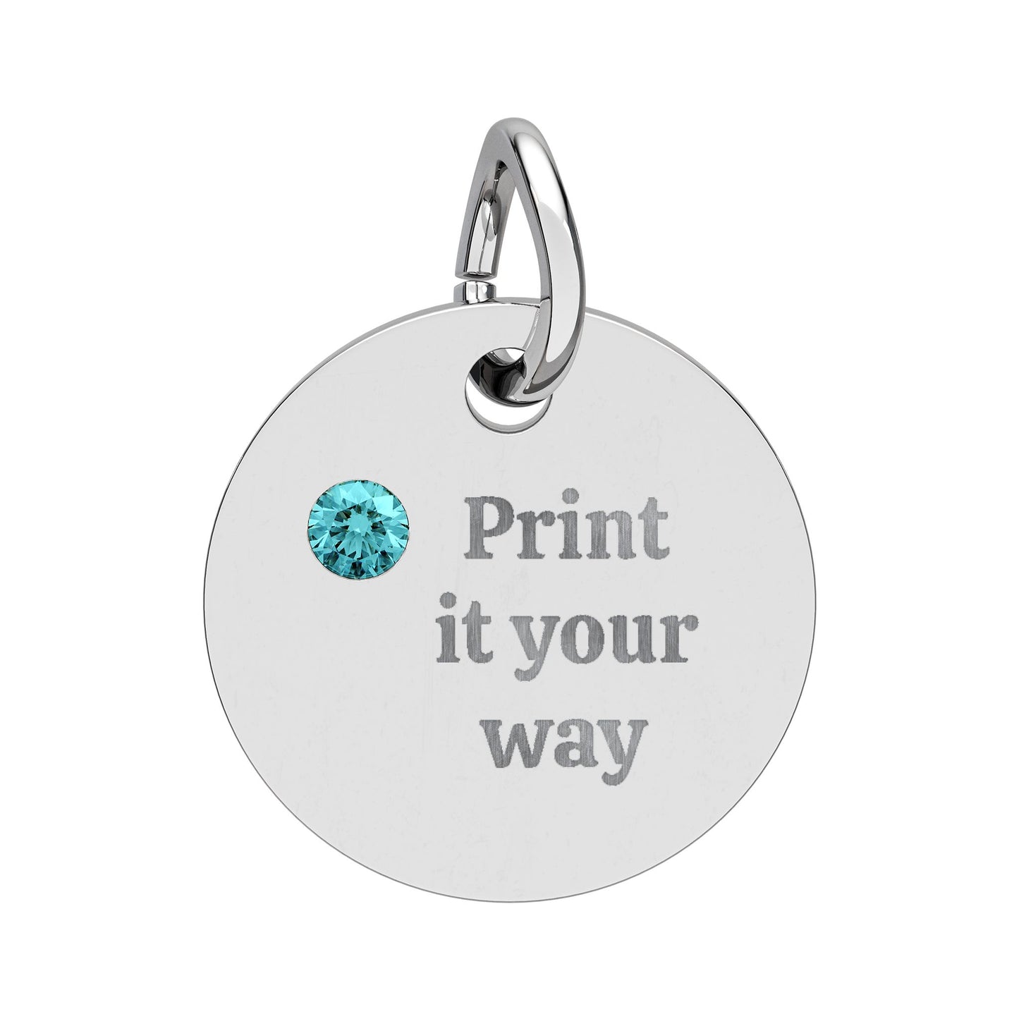 Engravable Birthstone Circle Charm