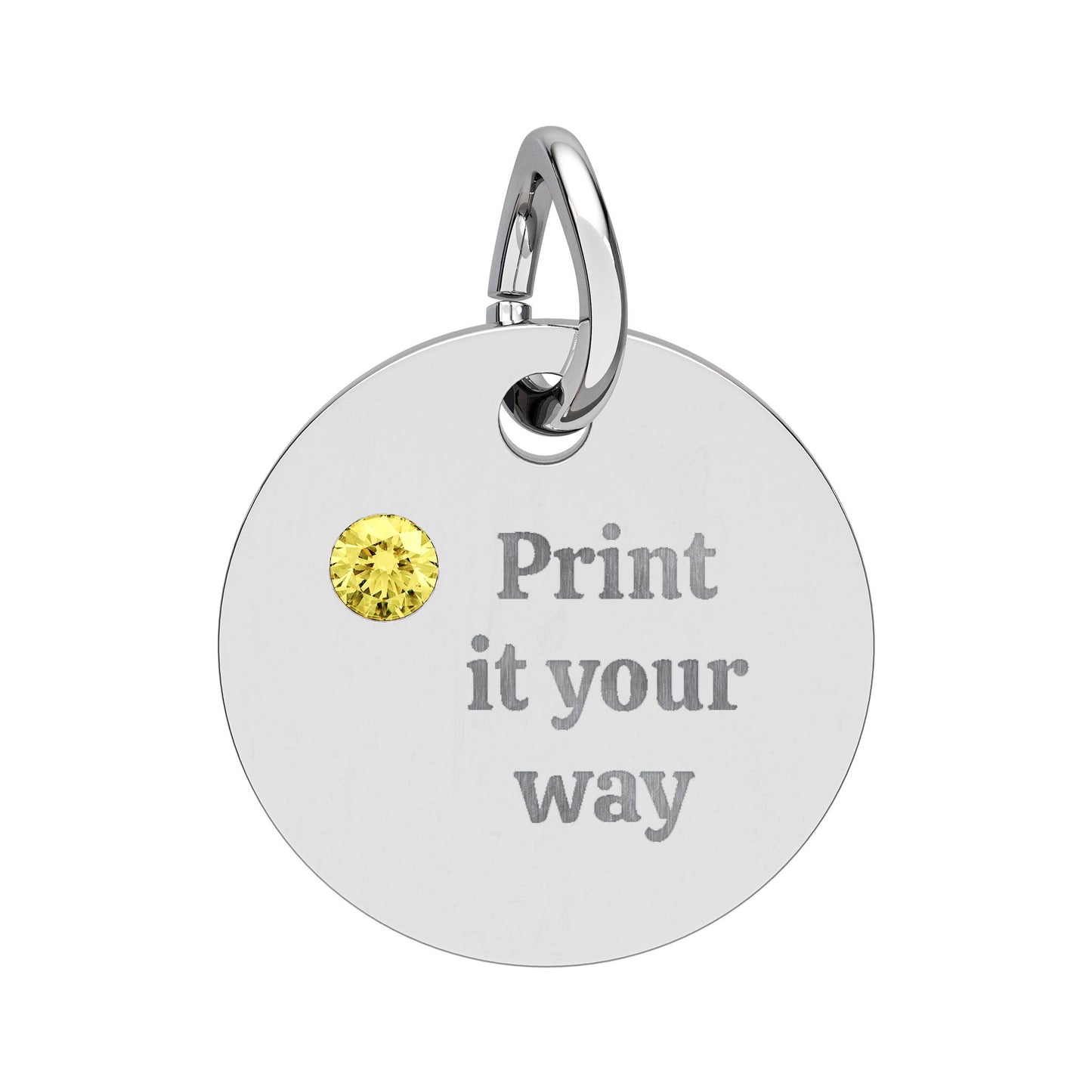 Engravable Birthstone Circle Charm