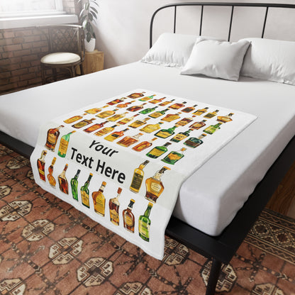 Personalized Blanket for Lovers  Lovers Bottle Pattern Plush Fleece Blanket