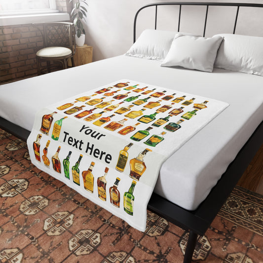 Personalized Blanket for Lovers  Lovers Bottle Pattern Plush Fleece Blanket
