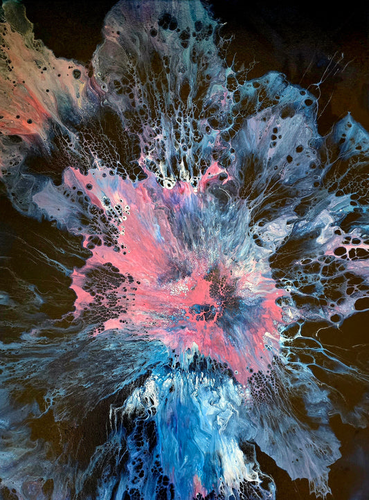 A Piece of Galaxy IV| Mixed Media Pour Painting Artwork | Original Painting