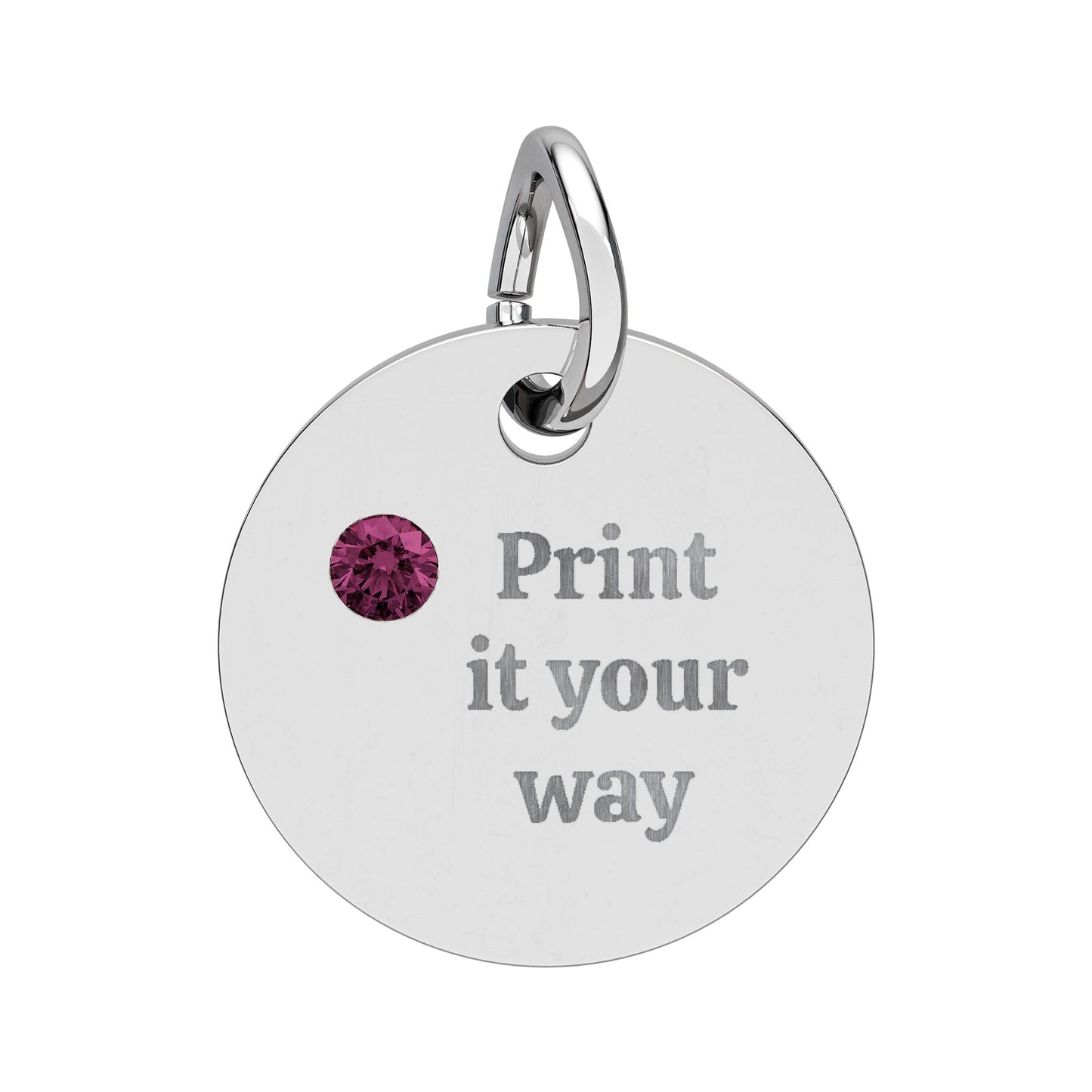 Engravable Birthstone Circle Charm