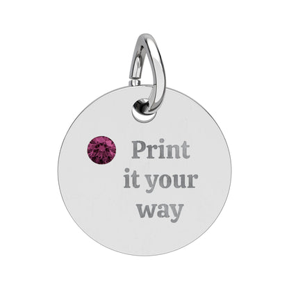 Engravable Birthstone Circle Charm