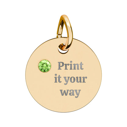 Engravable Birthstone Circle Charm