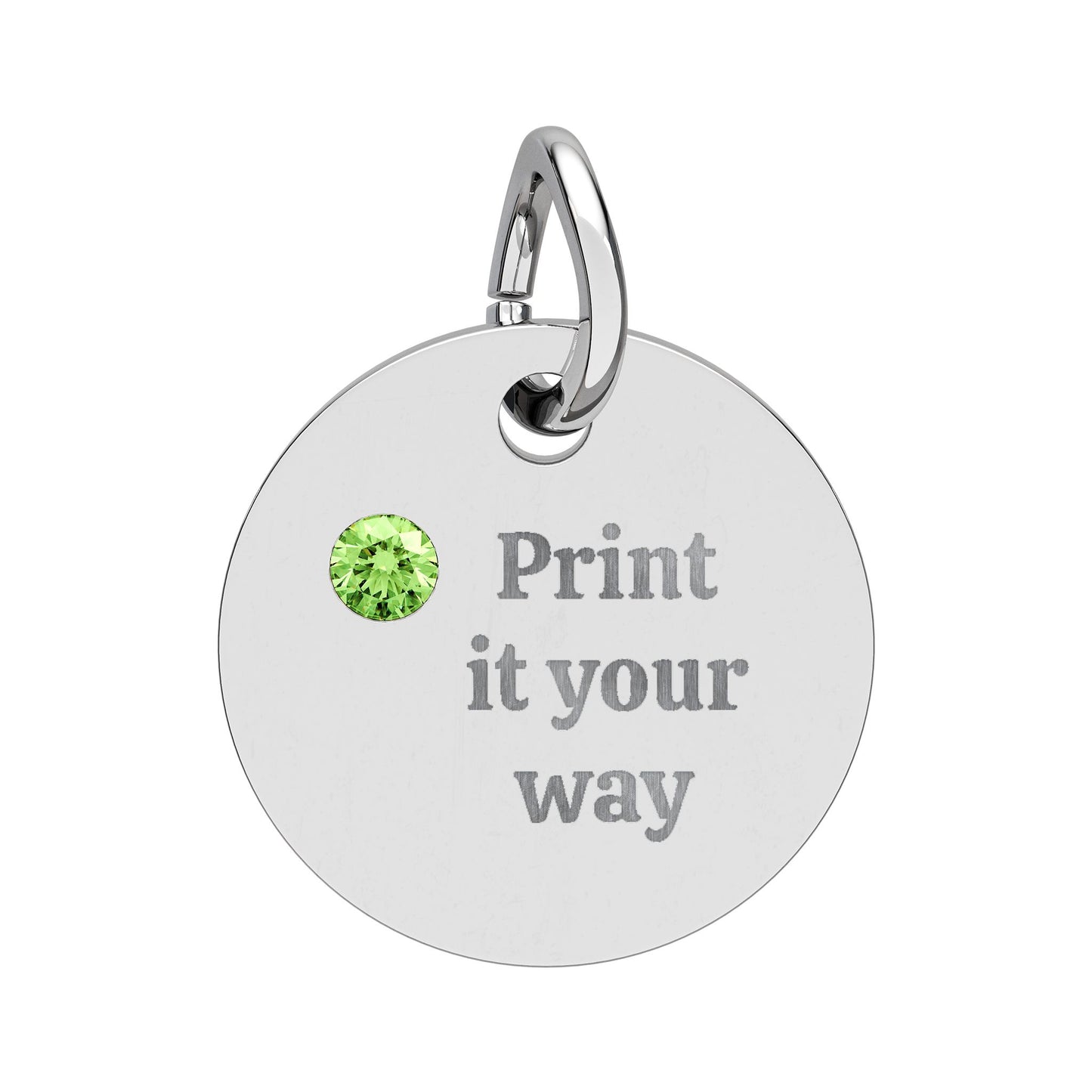 Engravable Birthstone Circle Charm