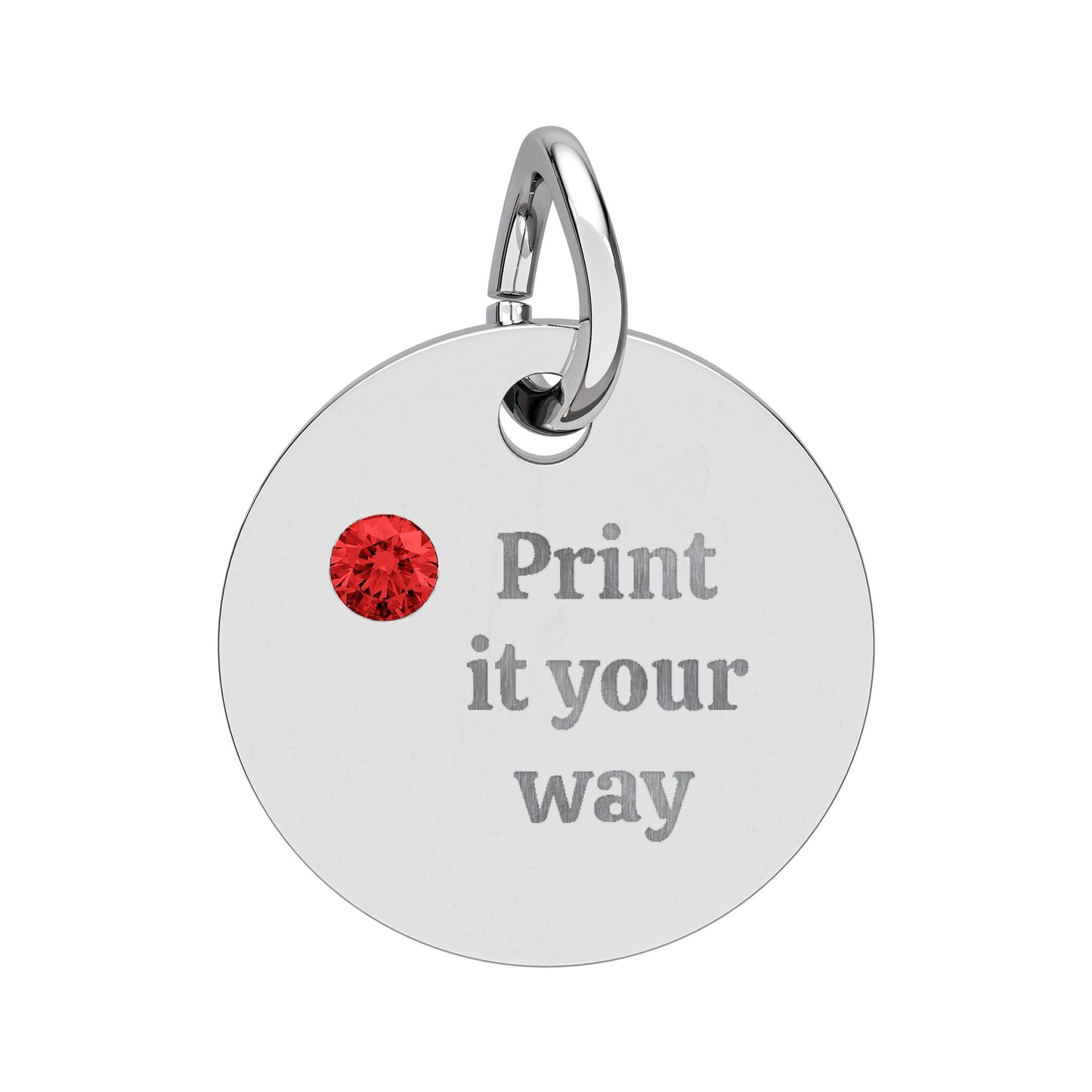 Engravable Birthstone Circle Charm