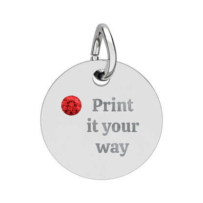Engravable Birthstone Circle Charm