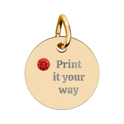Engravable Birthstone Circle Charm