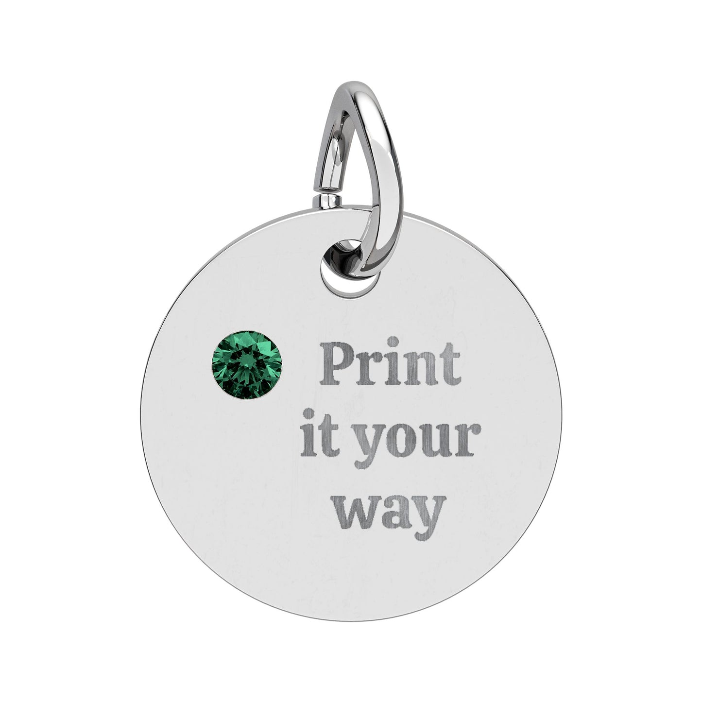 Engravable Birthstone Circle Charm