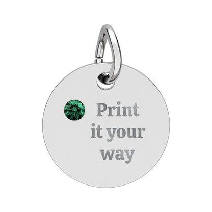 Engravable Birthstone Circle Charm