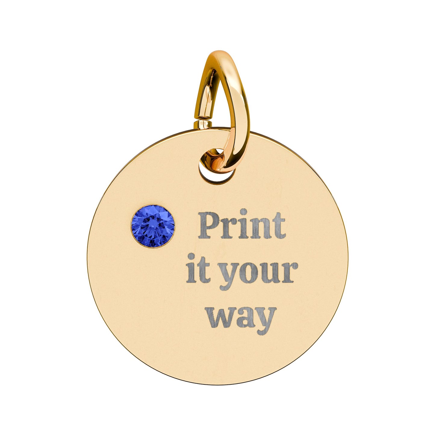 Engravable Birthstone Circle Charm