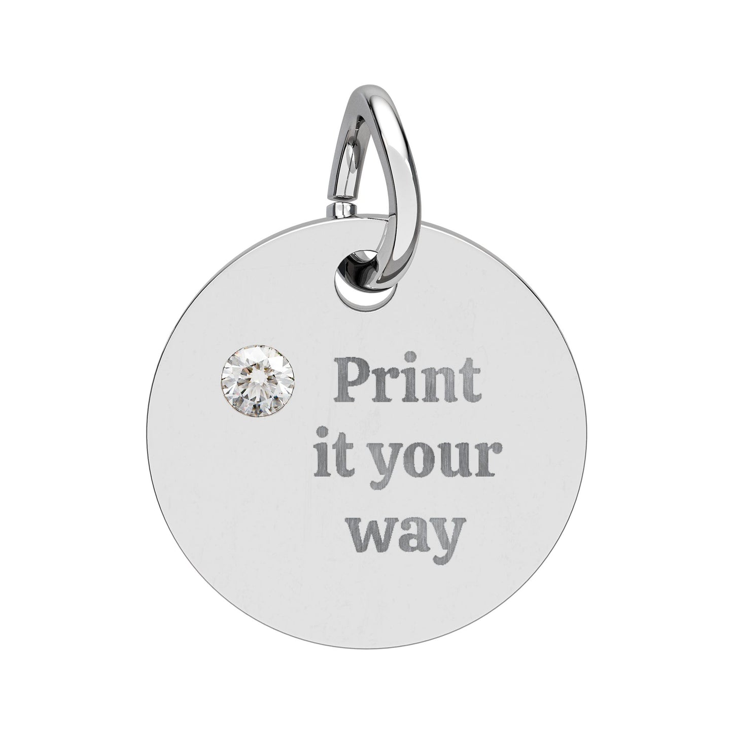 Engravable Birthstone Circle Charm