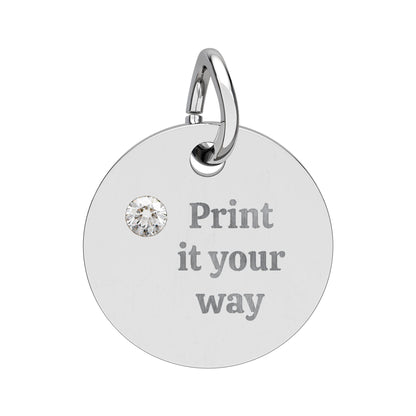 Engravable Birthstone Circle Charm