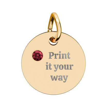 Engravable Birthstone Circle Charm