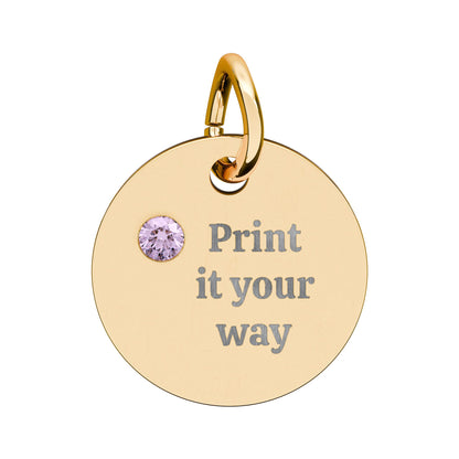 Engravable Birthstone Circle Charm