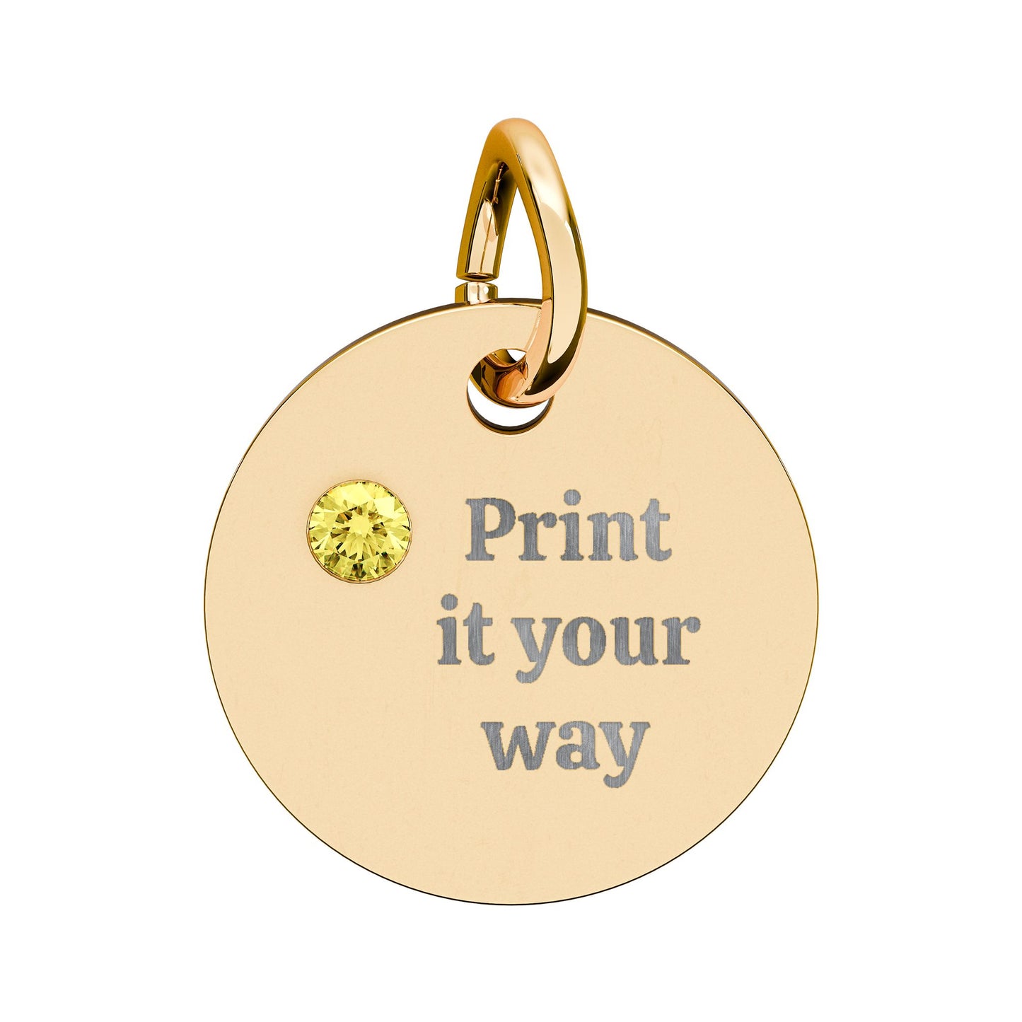 Engravable Birthstone Circle Charm