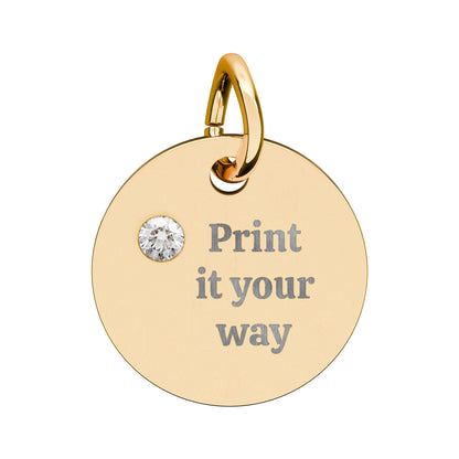 Engravable Birthstone Circle Charm