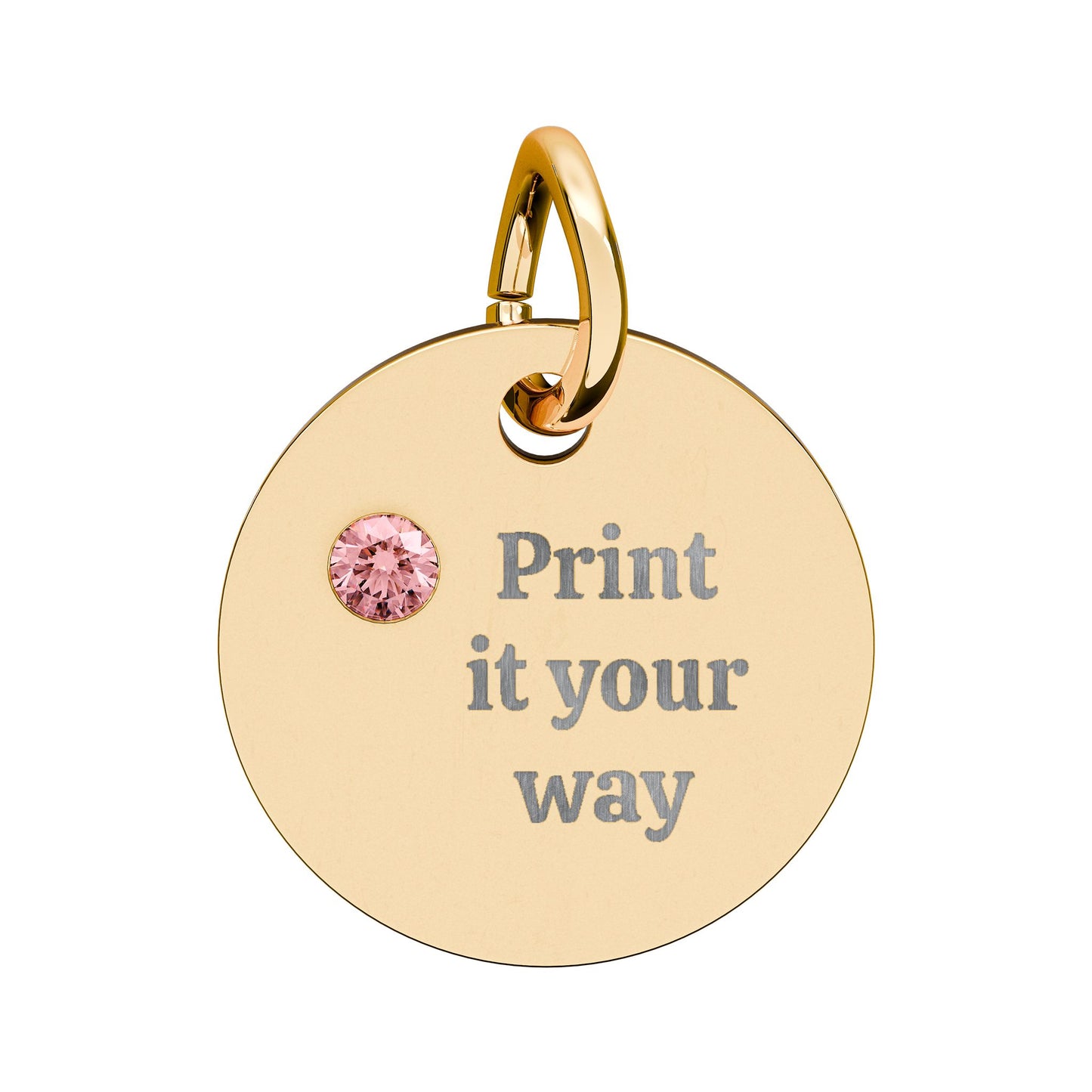 Engravable Birthstone Circle Charm