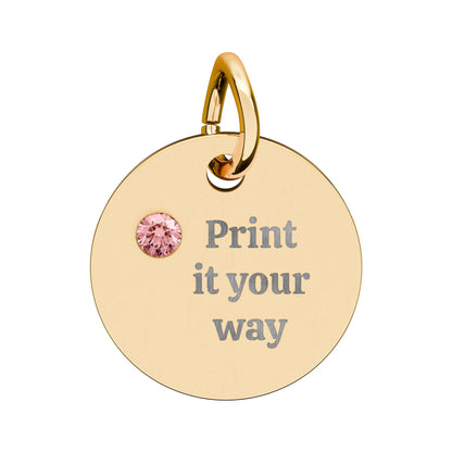 Engravable Birthstone Circle Charm