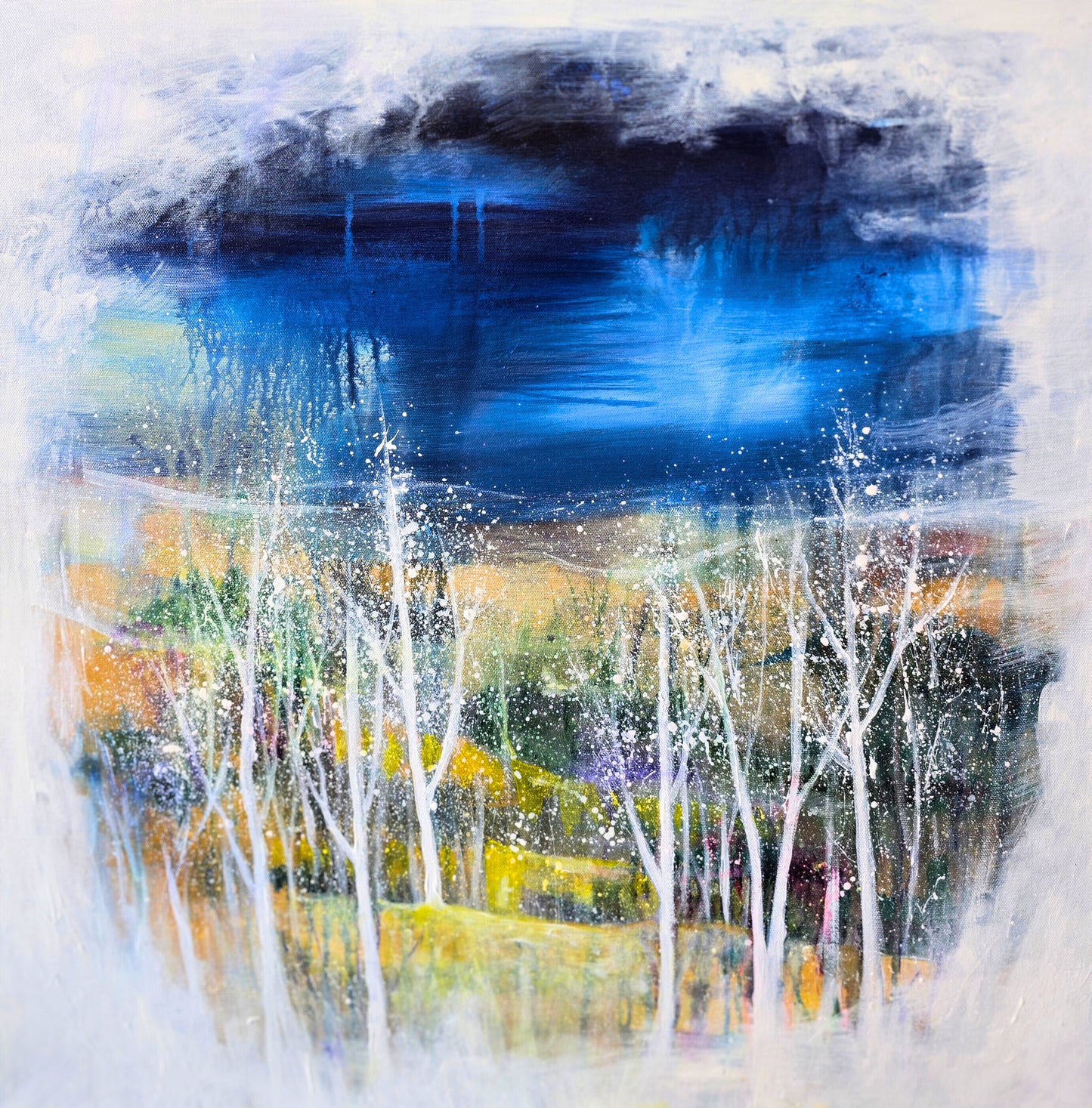 Between Night and Memory Original Abstract Landscape Painting