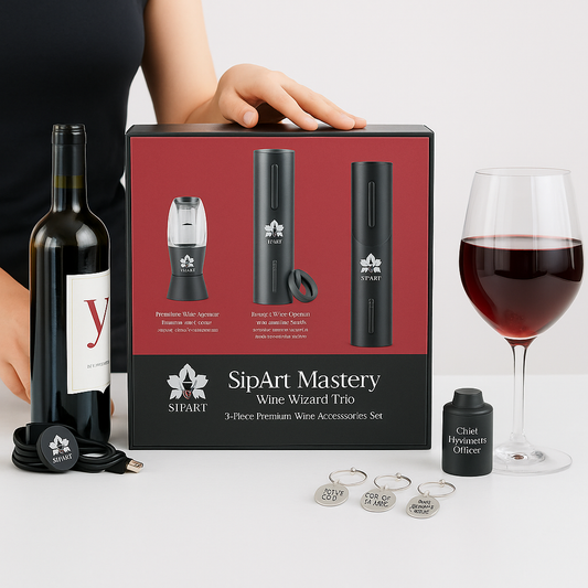 Customized Wine Opener Gift Set – Custom Wine Opener, Aerator & Stopper Trio in Gift Box - Personalized Wine Gift Set