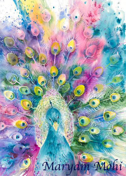 Print - A Peacock's Palette -  Print on Arches Paper