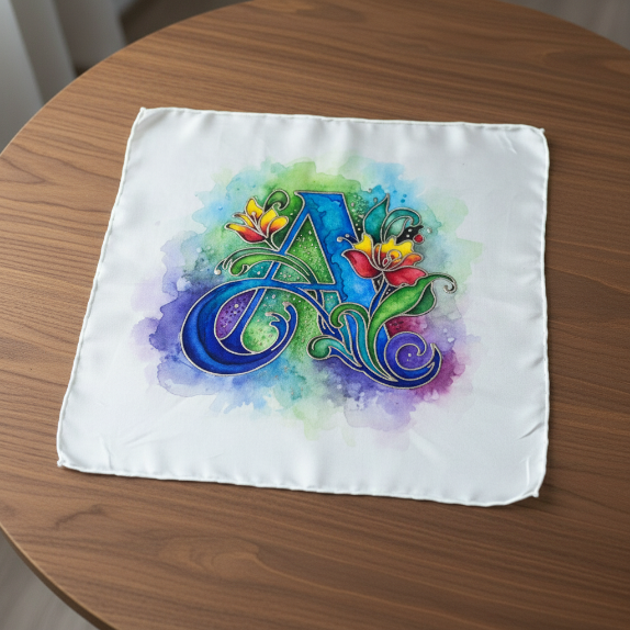 Personalized Hand-Painted Silk Monogram Art (Made to Order)