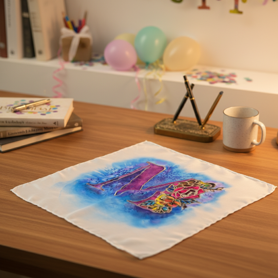 Personalized Hand-Painted Silk Monogram Art (Made to Order)