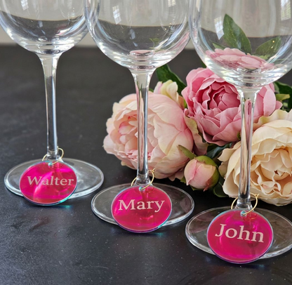Personalized Holographic Wine Glass Charms