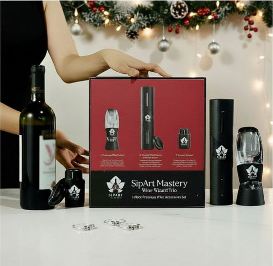 Customized Wine Opener Gift Set with Personalized Wine Charms , Electric Wine Opener, Aerator & Stopper Trio in Gift Box
