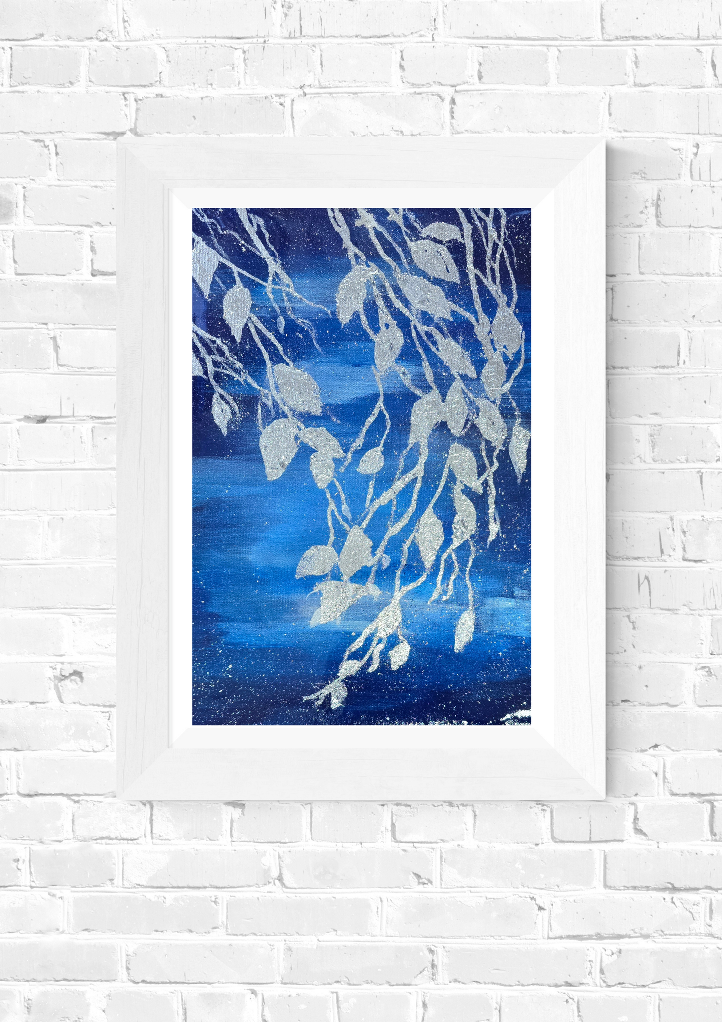 Moonlit Leaves - Original Mixed Media Painting